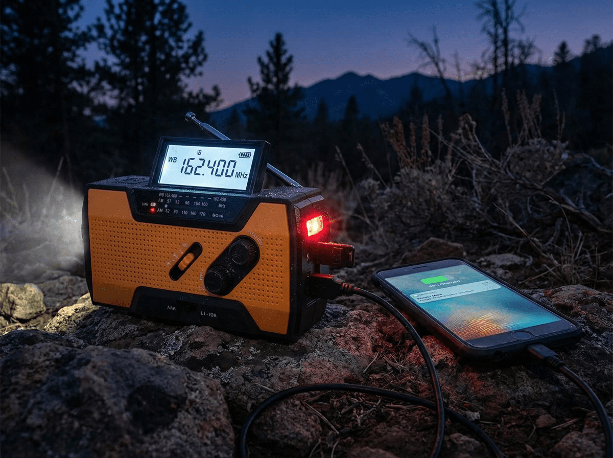 AlerSkyo Emergency Weather Radio with Hand Crank and Solar Charging