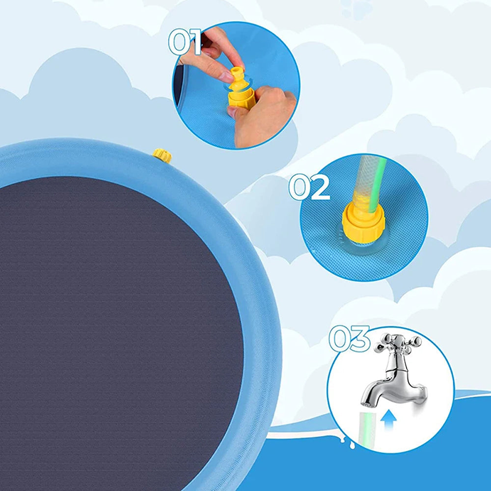 WoofiPool Heavy Duty Dog Splash Pad and Backyard Swimming Pool