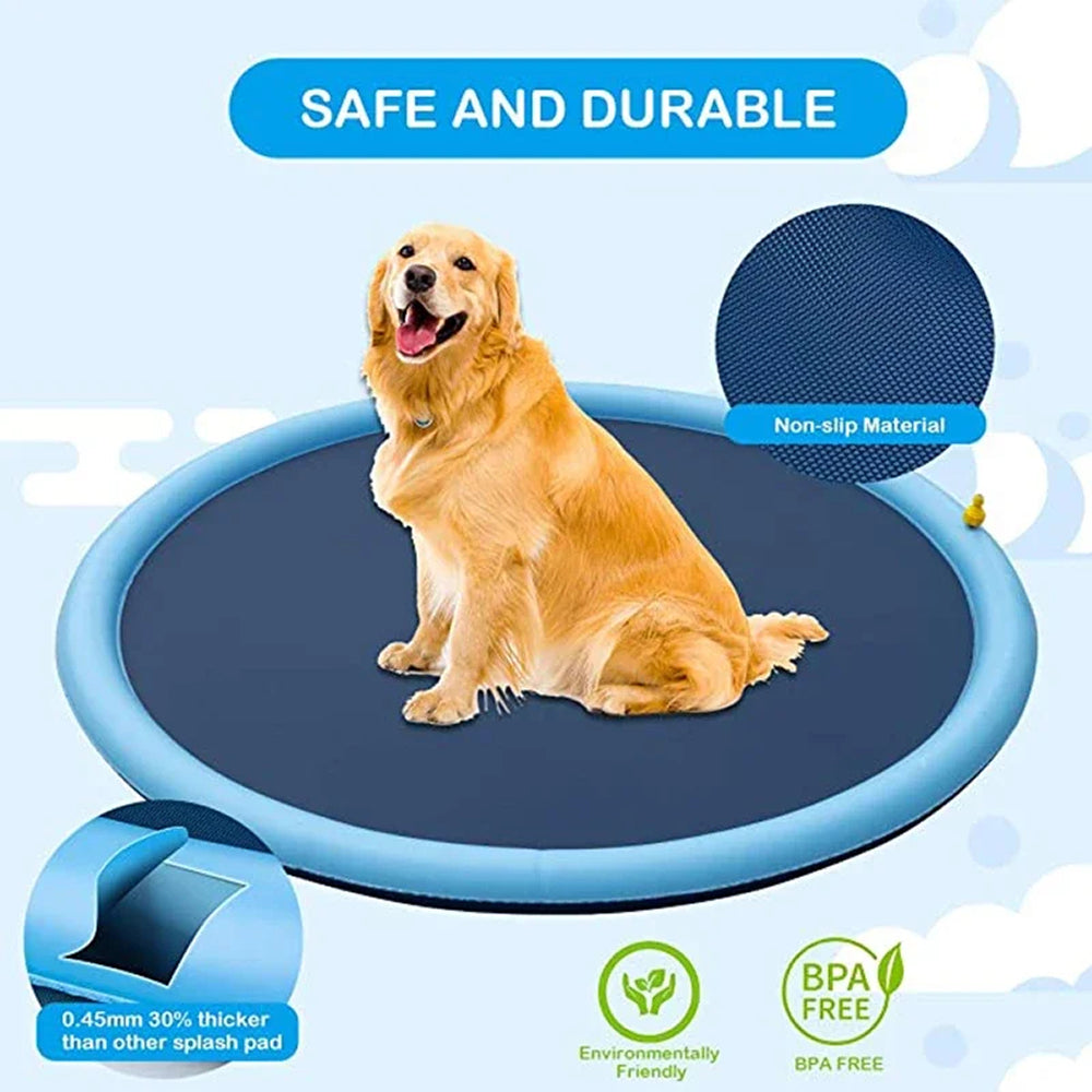 WoofiPool Heavy Duty Dog Splash Pad and Backyard Swimming Pool