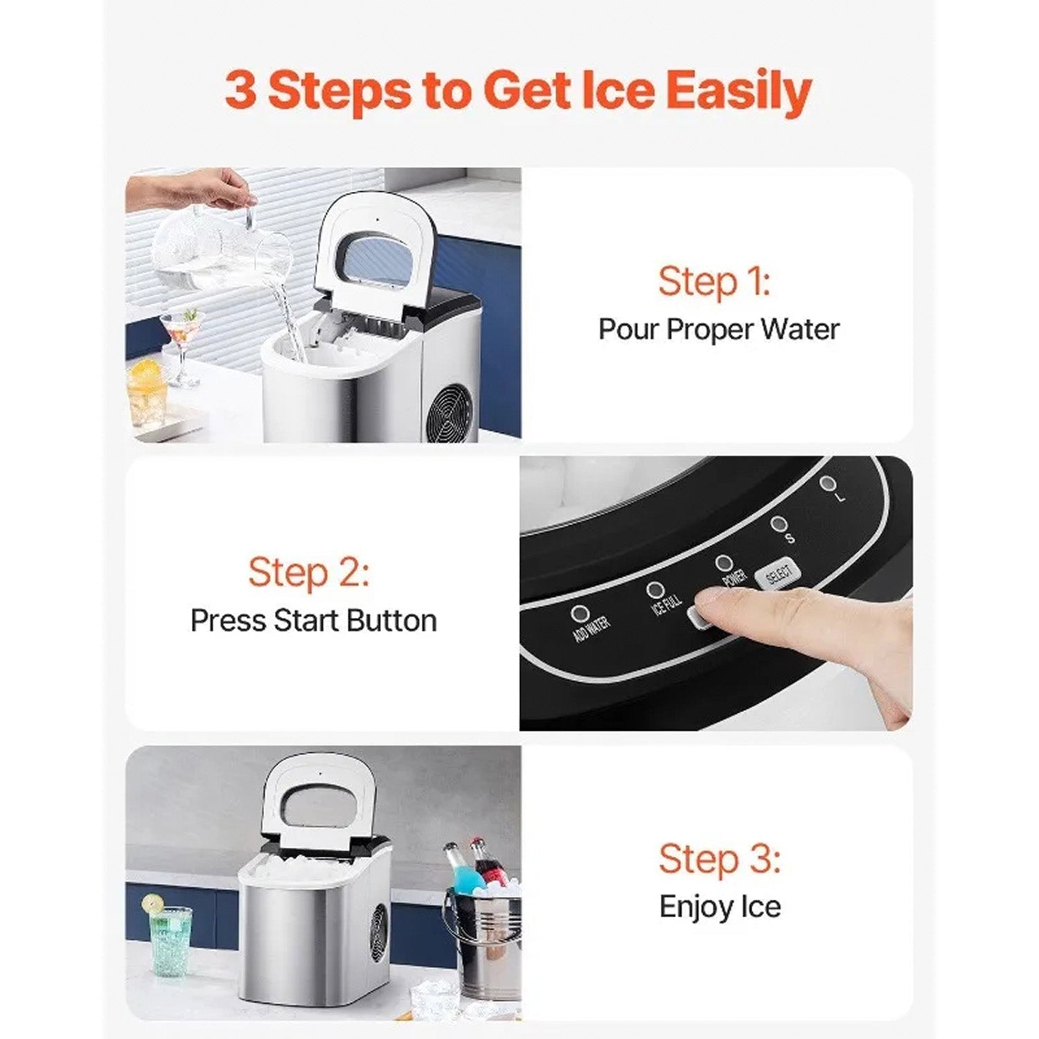 FrosTikox High-Speed Countertop Ice Maker for Home and Office