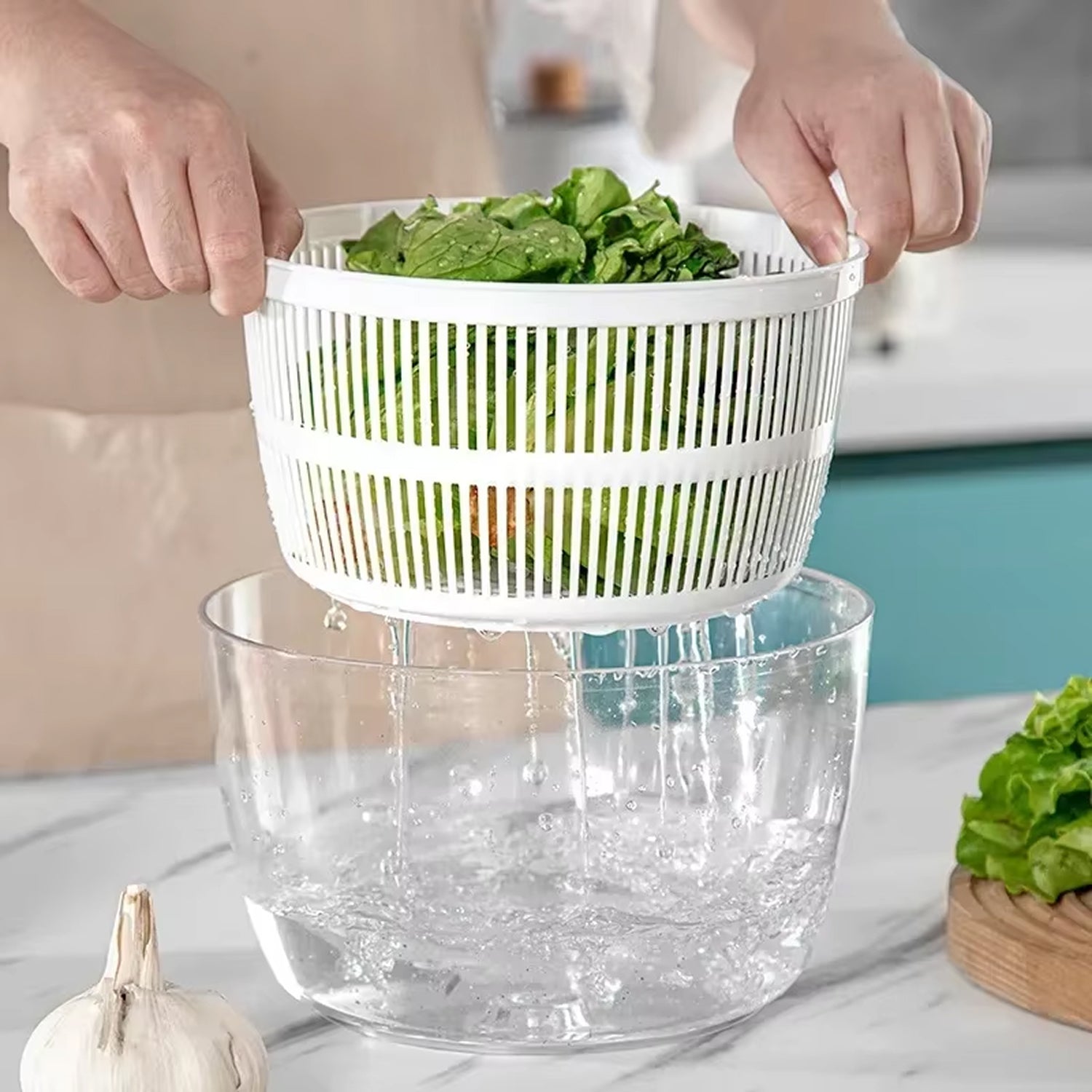 Spinakux 4000ML Salad Spinner & Vegetable Washer