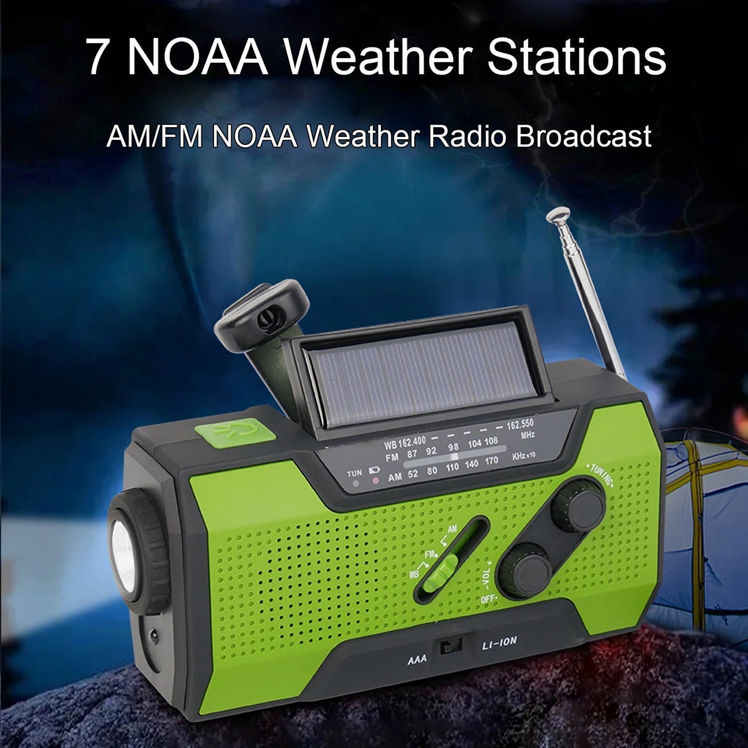 AlerSkyo Emergency Weather Radio with Hand Crank and Solar Charging