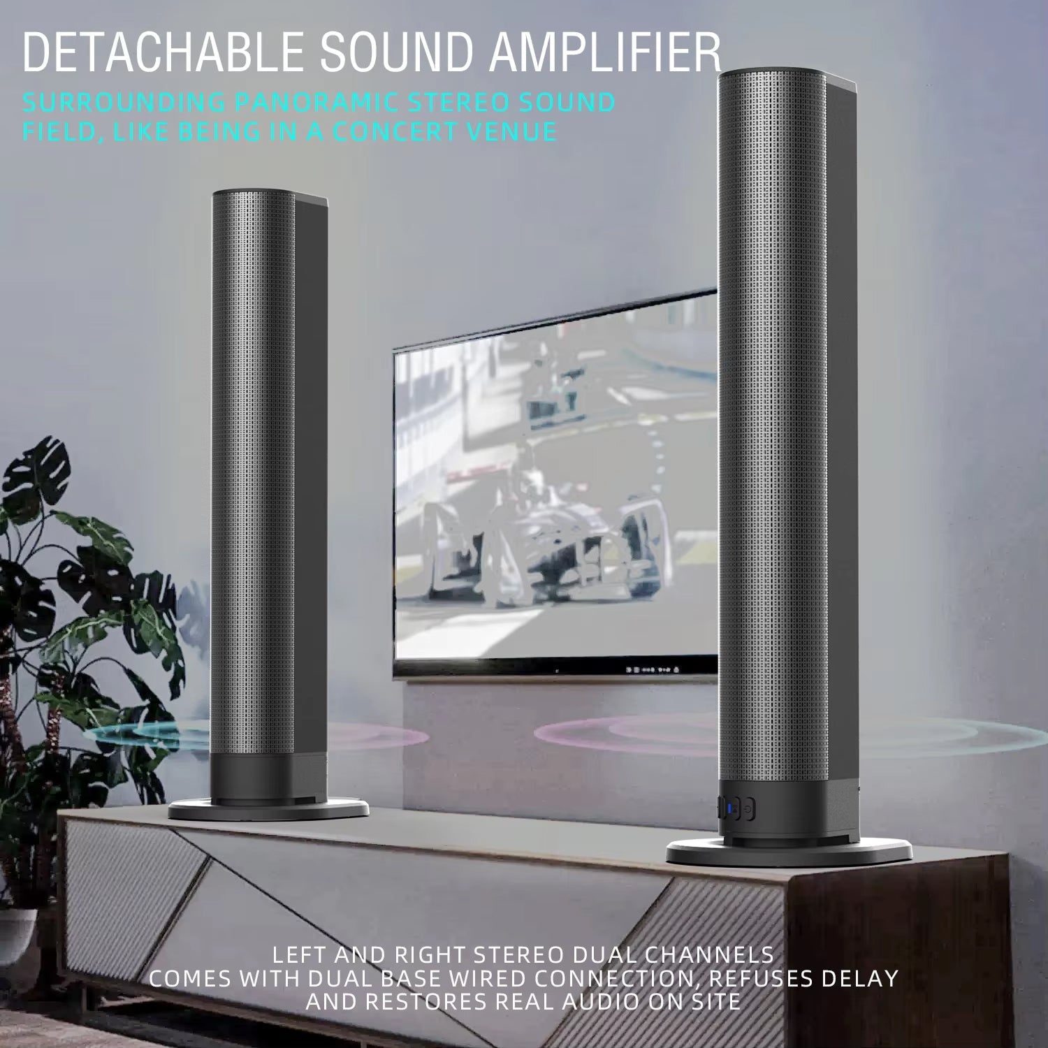 AuraSozi 2-in-1 Convertible TV Sound Bar | 2.1 Channel Audio