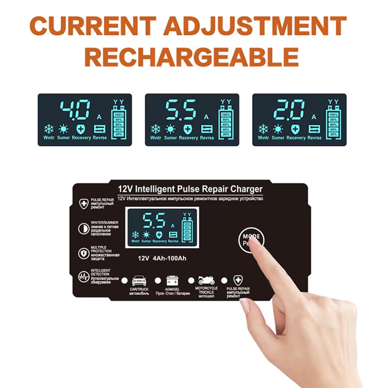 AutuBatex 12V Smart Battery Charger and Maintainer with Pulse Repair