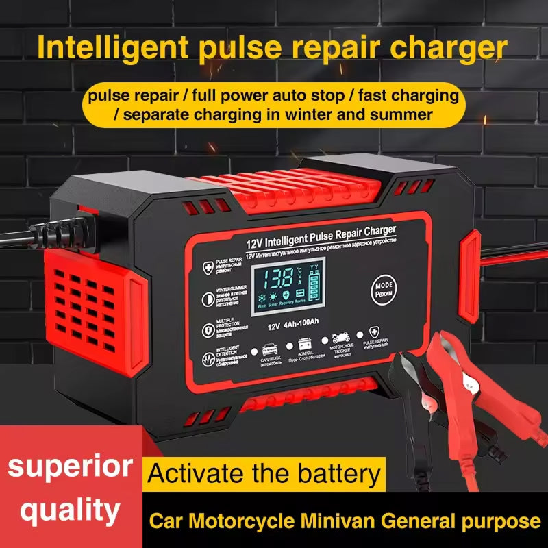 AutuBatex 12V Smart Battery Charger and Maintainer with Pulse Repair
