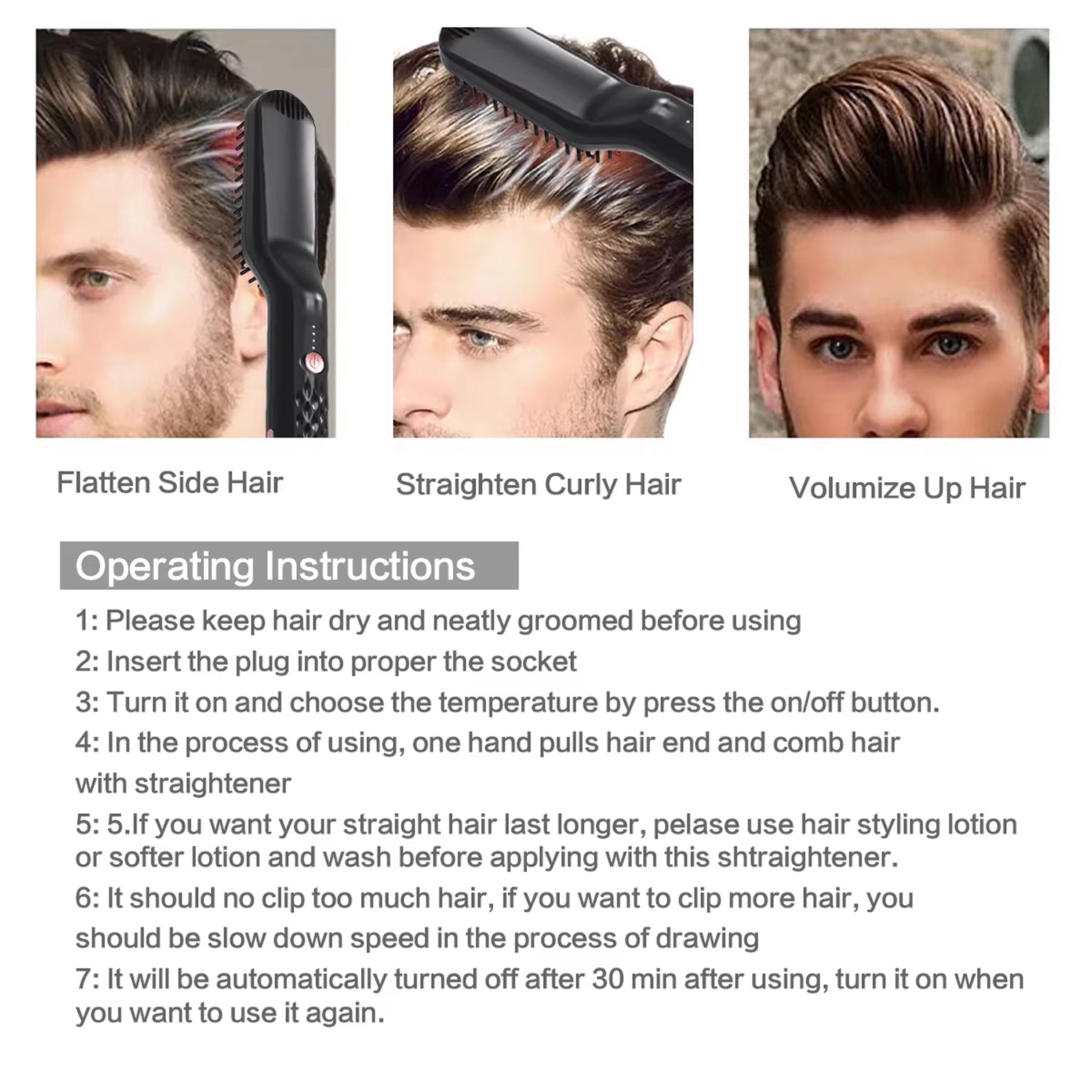 BeardBann Ionic Ceramic Beard Straightener for Men