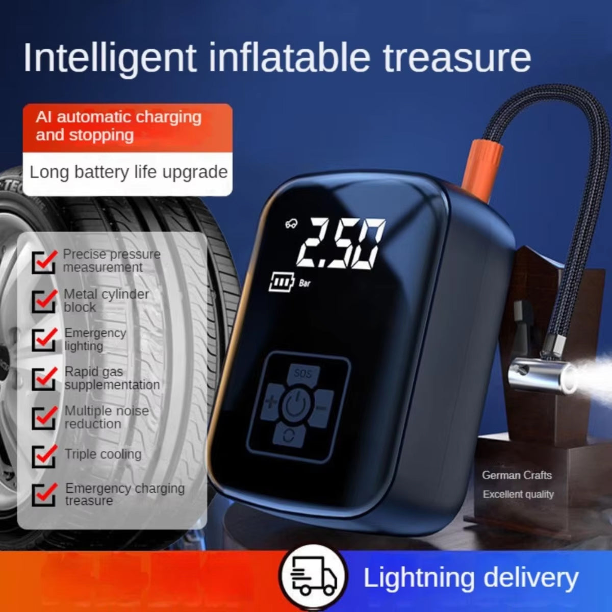 BlitzoPum - Cordless Tyre Inflator For All Your Needs