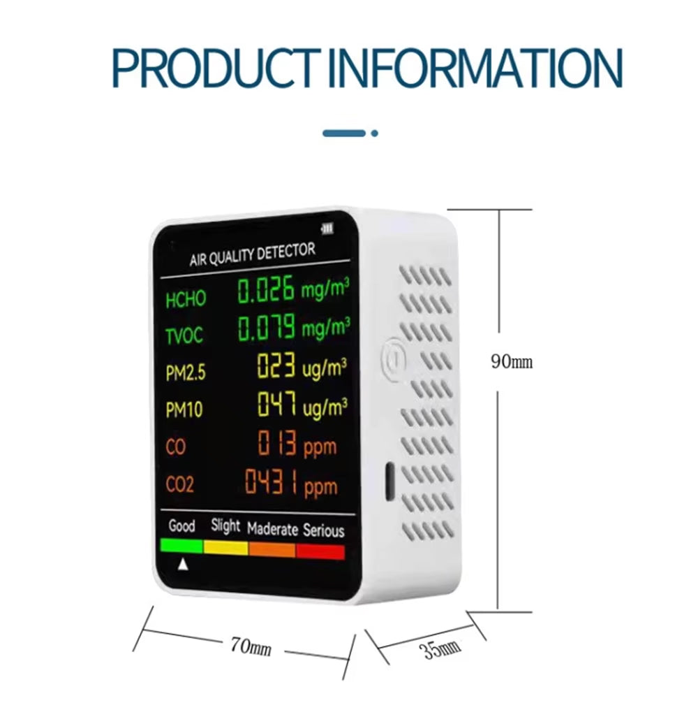 BreaEzvi VOC and CO2 Monitor for Home Air Safety