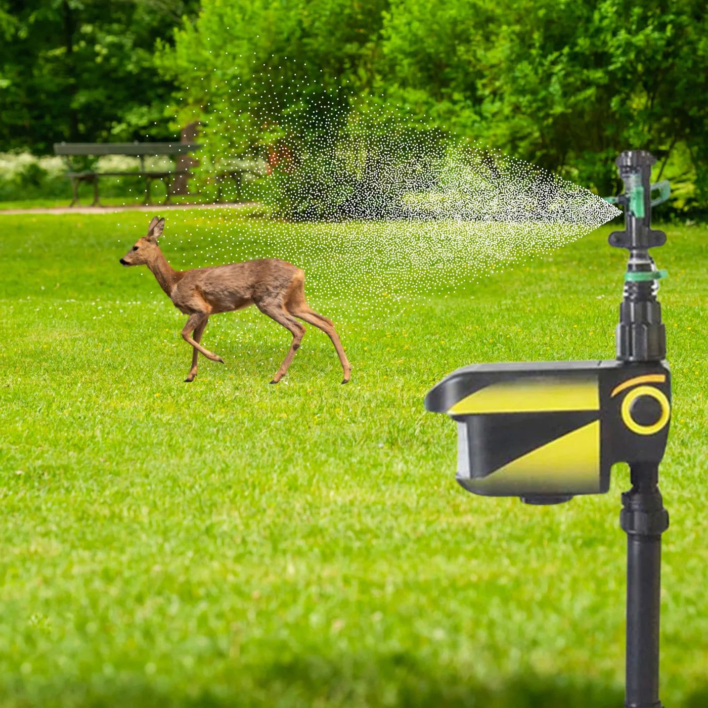 Sprynxie Solar Motion-Activated Animal Deterrent Sprinkler