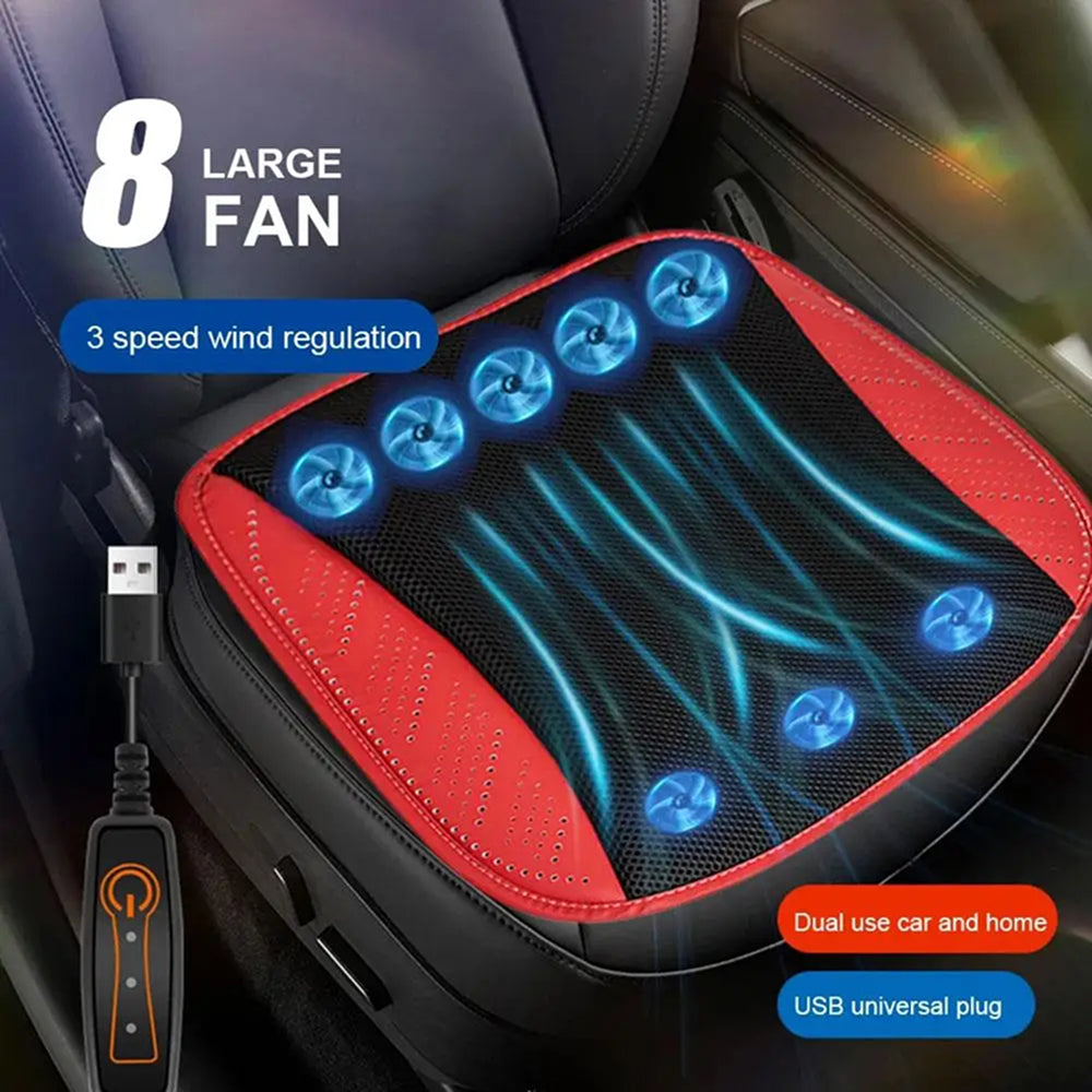 CoolWari Car Cooling Seat Cushion with 8 Built-In Fans