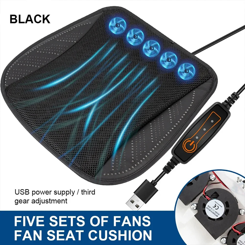 CoolWari Car Cooling Seat Cushion with 8 Built-In Fans