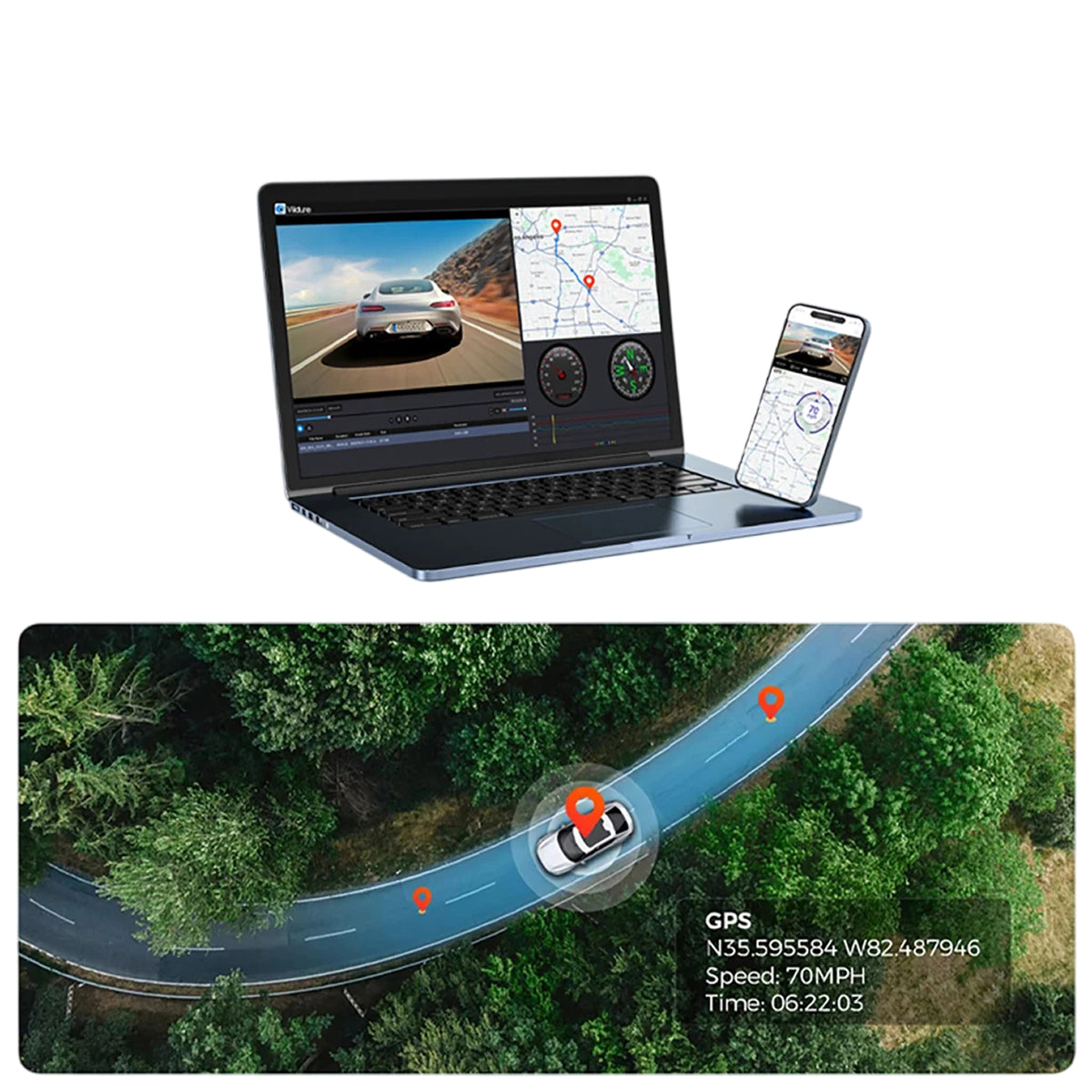 DashyLynk 4K Wireless Dual Dashcam with GPS & Night Vision