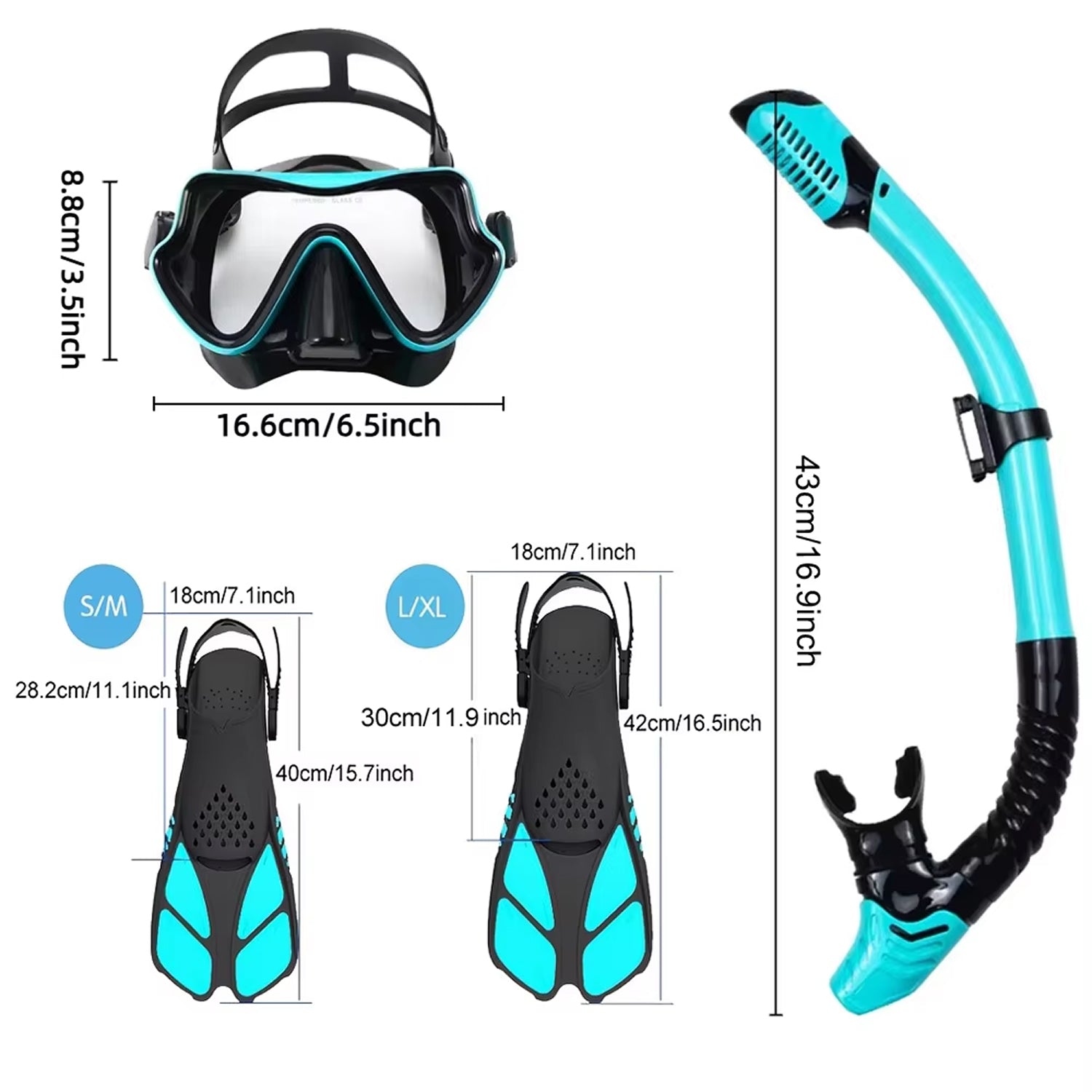 DeepBrez Snorkel Set Panoramic Mask, Dry Top Design, Comfortable Fit