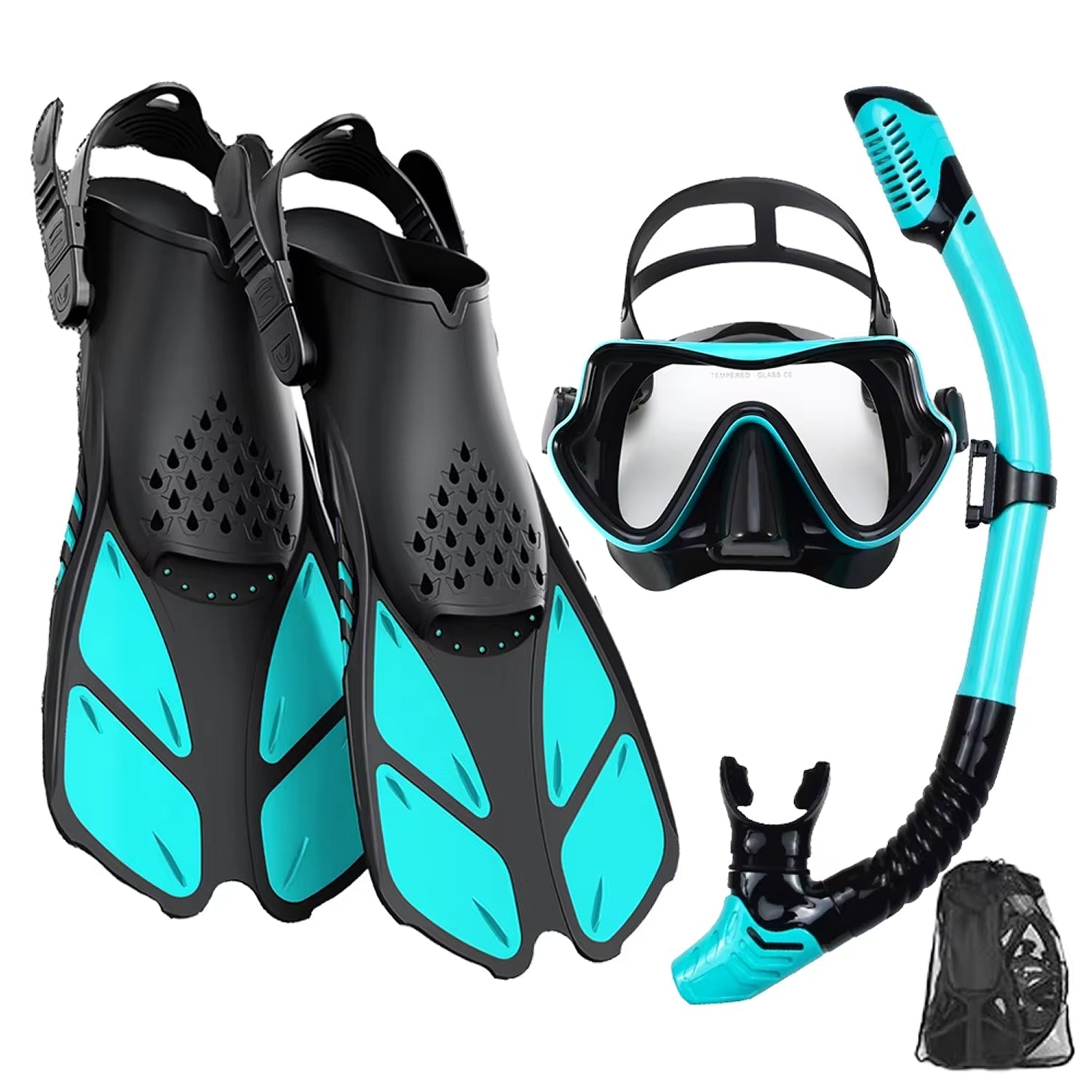 DeepBrez Snorkel Set Panoramic Mask, Dry Top Design, Comfortable Fit