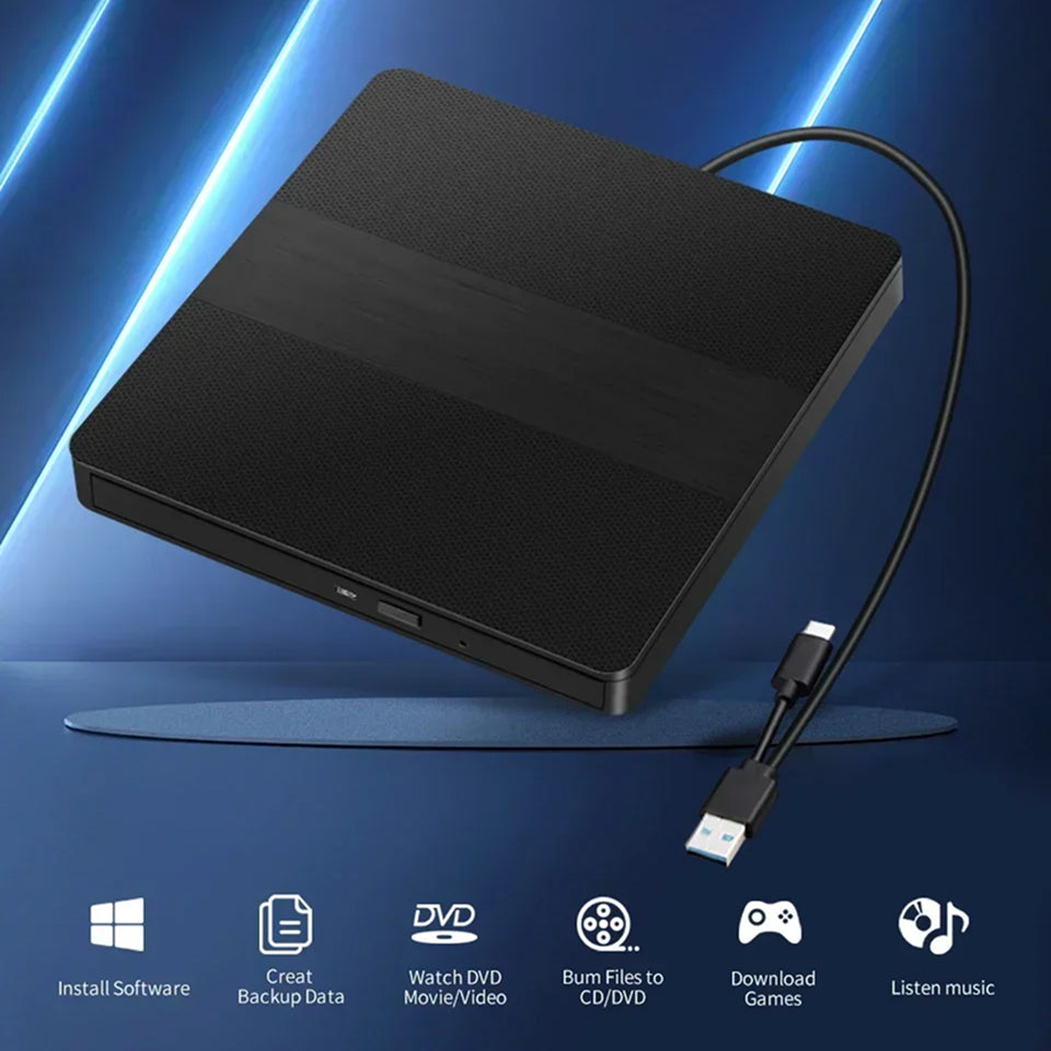 FlexieDisc External USB 3.0 & Type-C DVD/CD Drive
