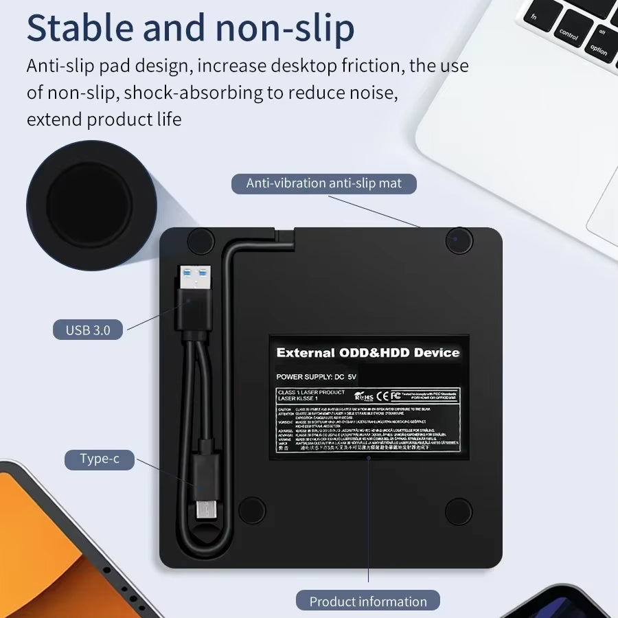 FlexieDisc External USB 3.0 & Type-C DVD/CD Drive
