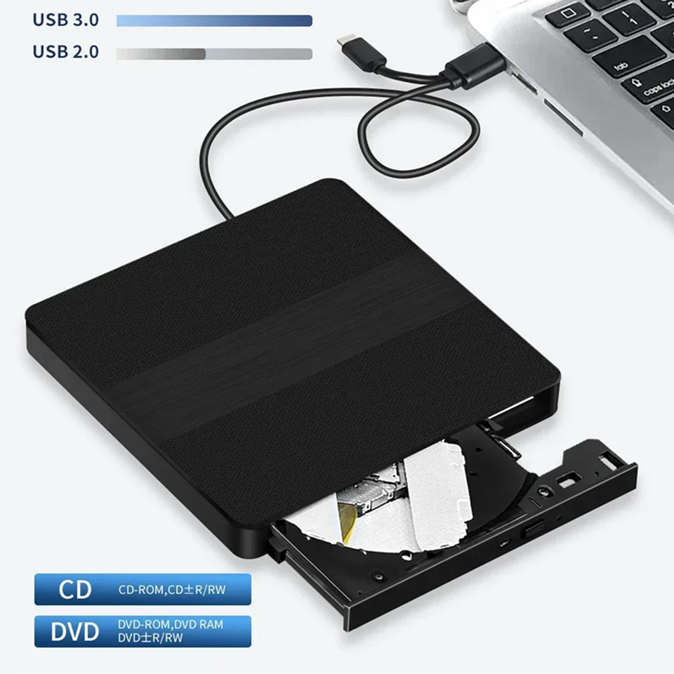 FlexieDisc External USB 3.0 & Type-C DVD/CD Drive