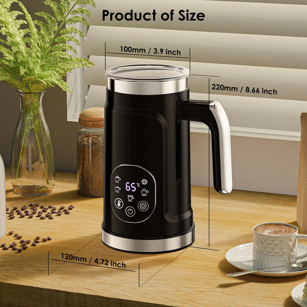 FrothoMat Automatic Milk Frother with 5 Preset Modes and LED Display