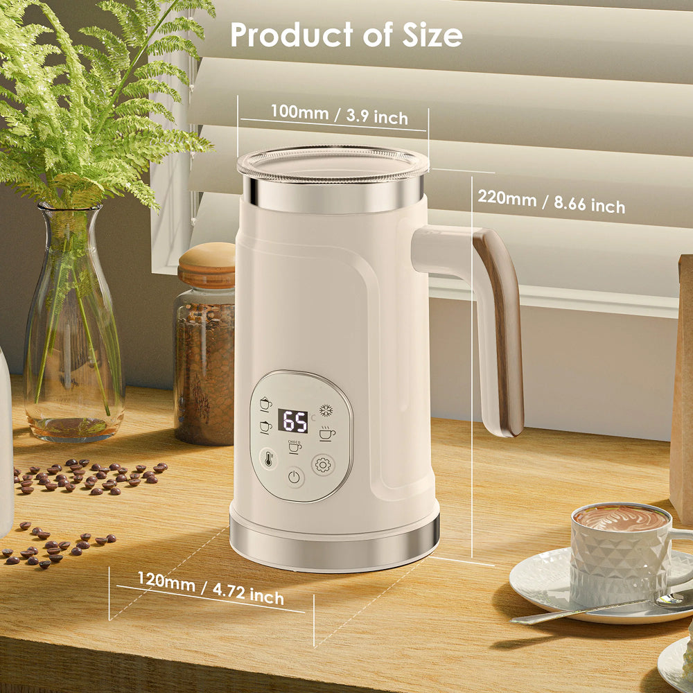 FrothoMat Automatic Milk Frother with 5 Preset Modes and LED Display