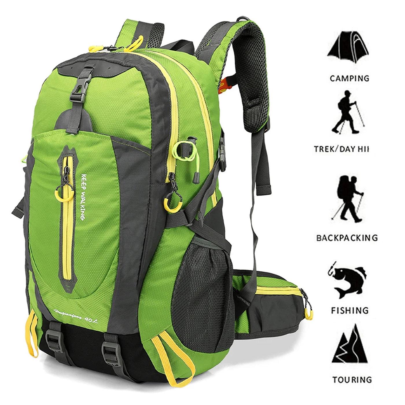 GlacoFlow 40L Waterproof Hiking Backpack Ultra-Lightweight