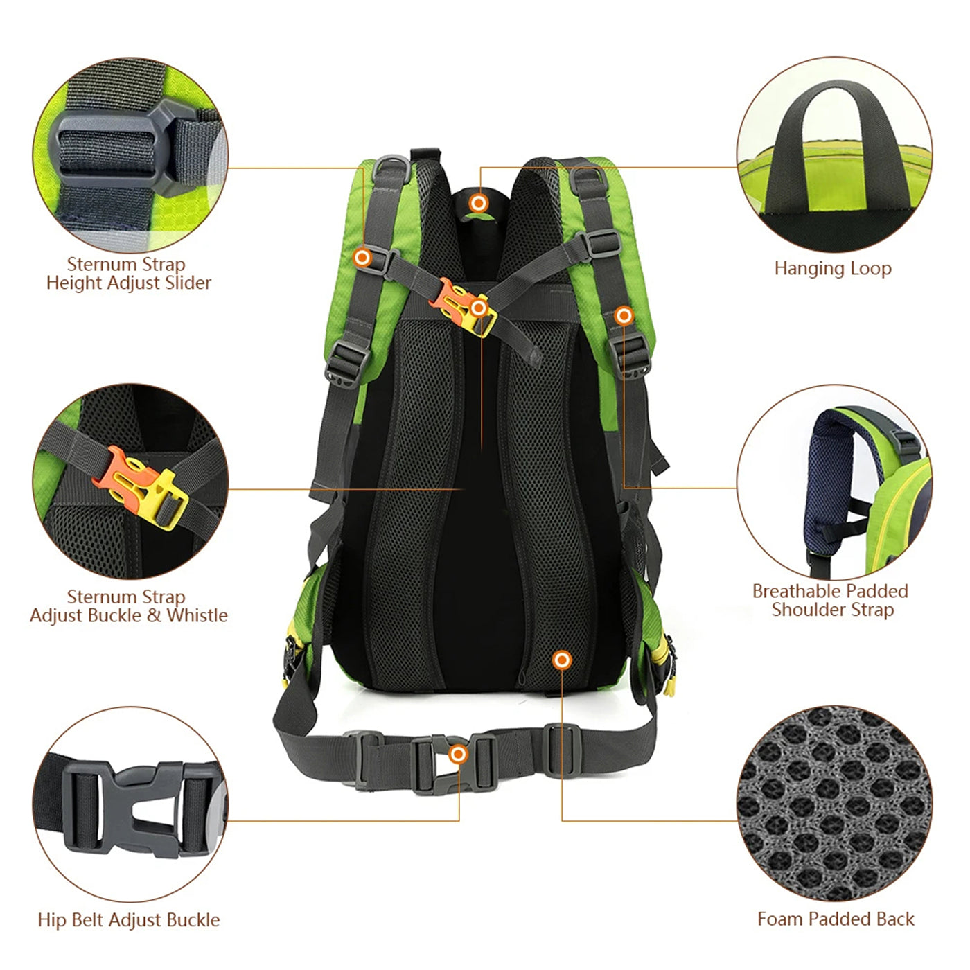 GlacoFlow 40L Waterproof Hiking Backpack Ultra-Lightweight