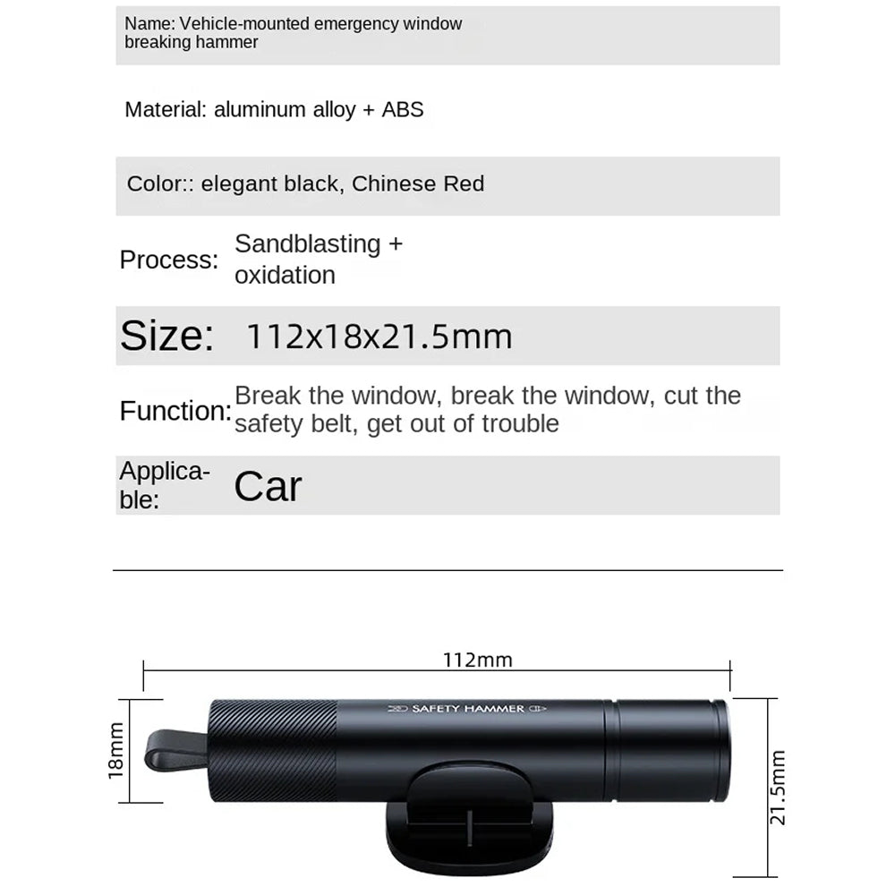 GlasiTeki 2-in-1 Emergency Car Escape Tool and Window Breaker