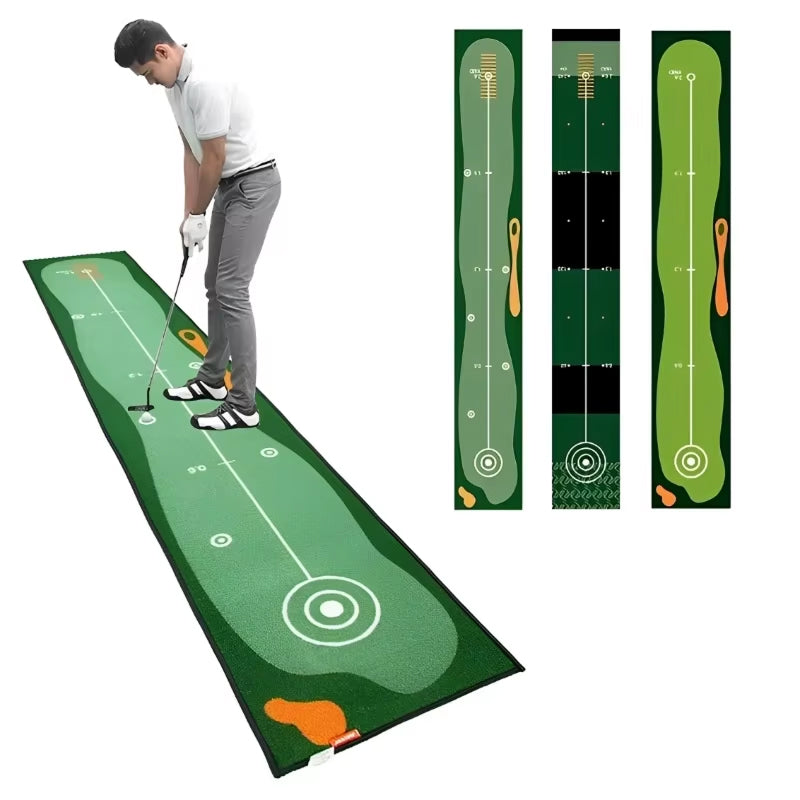 GolfiGlide Indoor Putting Mat - Realistic Green Roll Training
