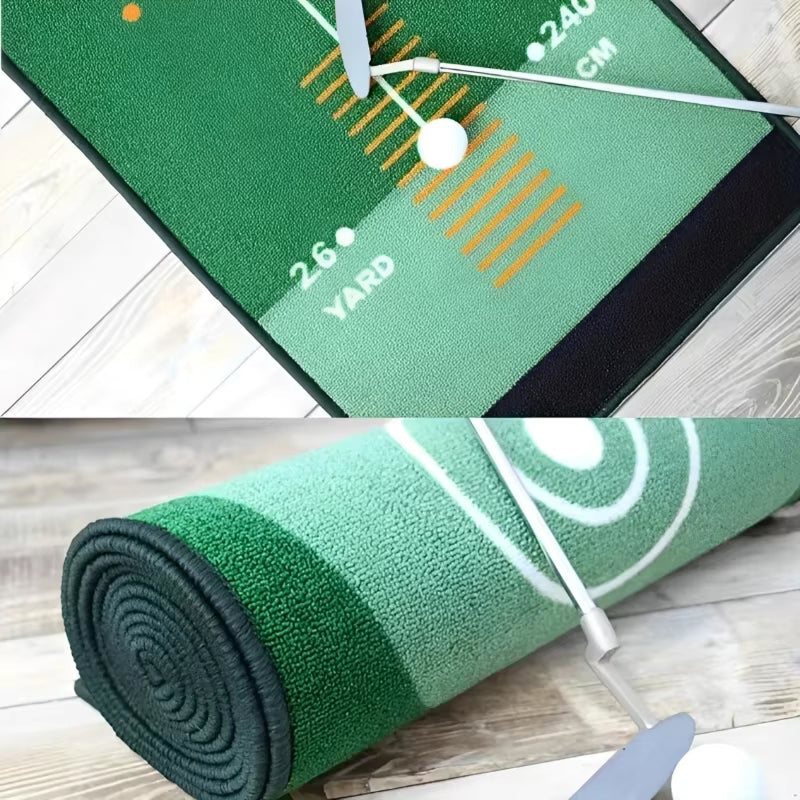 GolfiGlide Indoor Putting Mat - Realistic Green Roll Training
