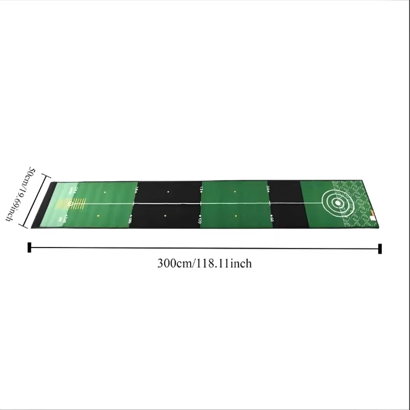 GolfiGlide Indoor Putting Mat - Realistic Green Roll Training