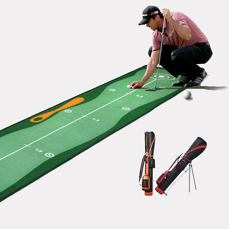 GolfiGlide Indoor Putting Mat - Realistic Green Roll Training
