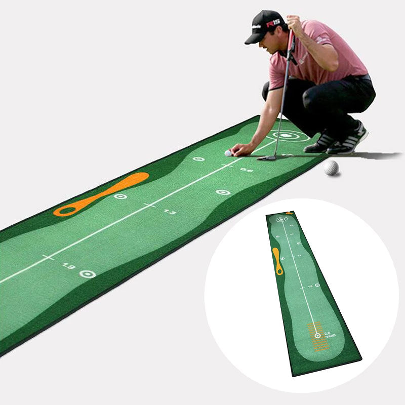 GolfiGlide Indoor Putting Mat - Realistic Green Roll Training