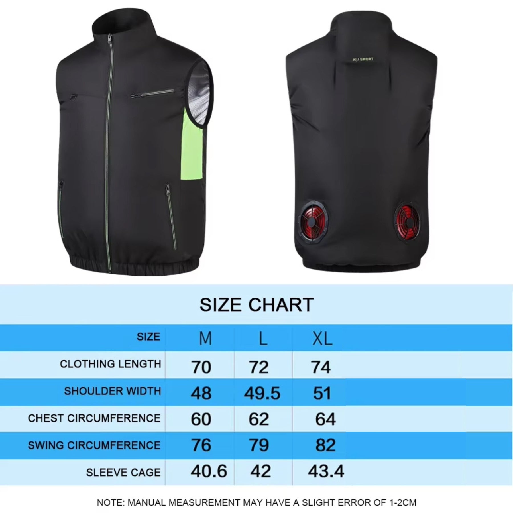 IcyZapek Advanced Wearable Cooling Ice Vest with Vortex Fans