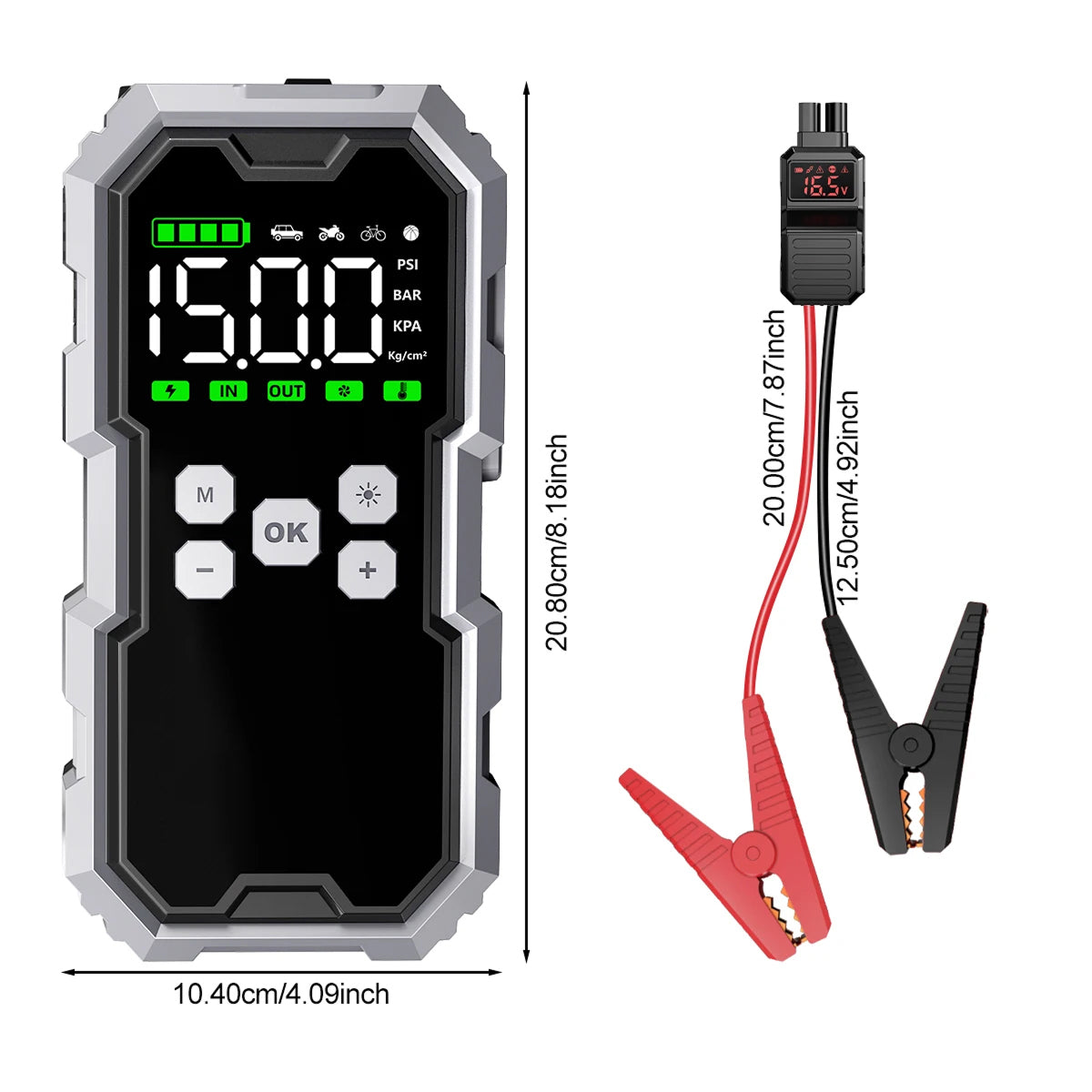 JumpoJolt 6000A Portable Jump Starter & Air Compressor