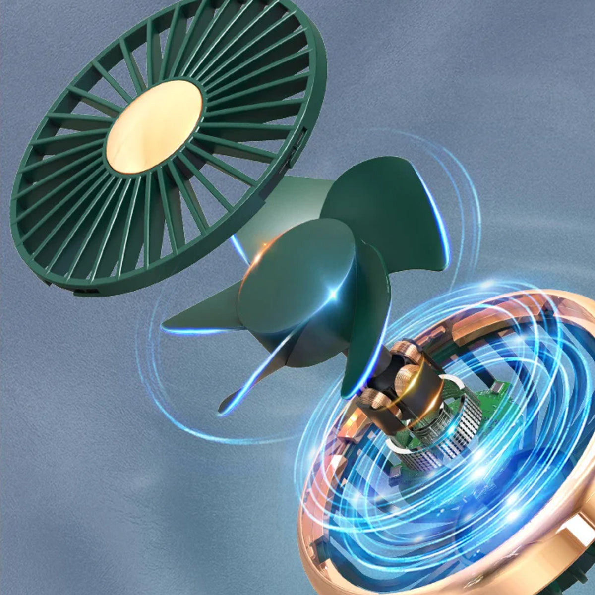 KoldinKar 360° Rotatable 3-Speed Car Vent Cooling Fan