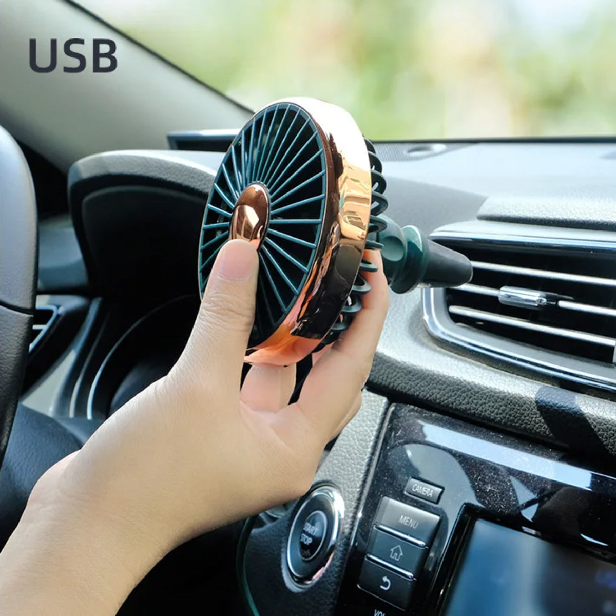 KoldinKar 360° Rotatable 3-Speed Car Vent Cooling Fan