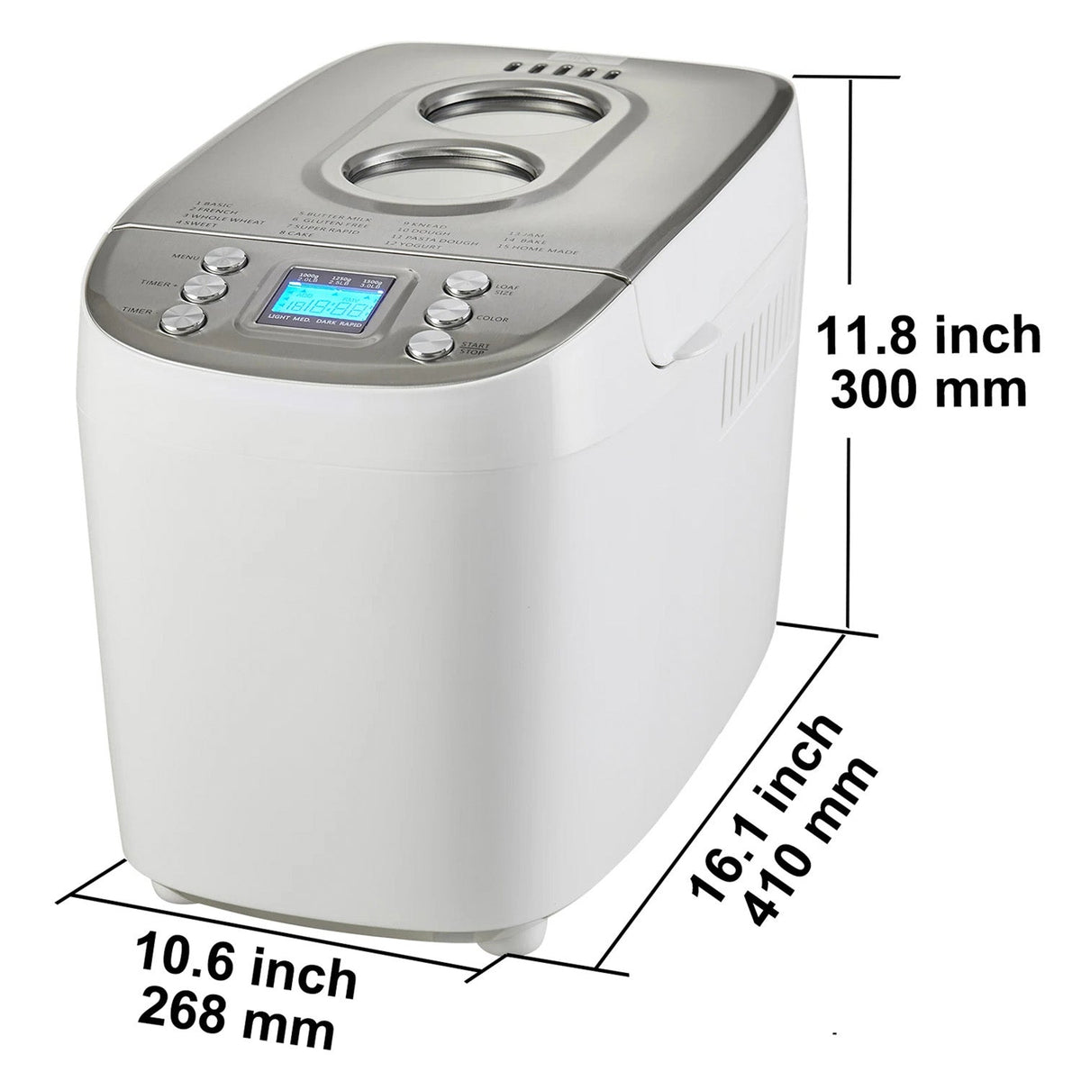 LoafyBake Automatic Bread Maker with 15 Programs
