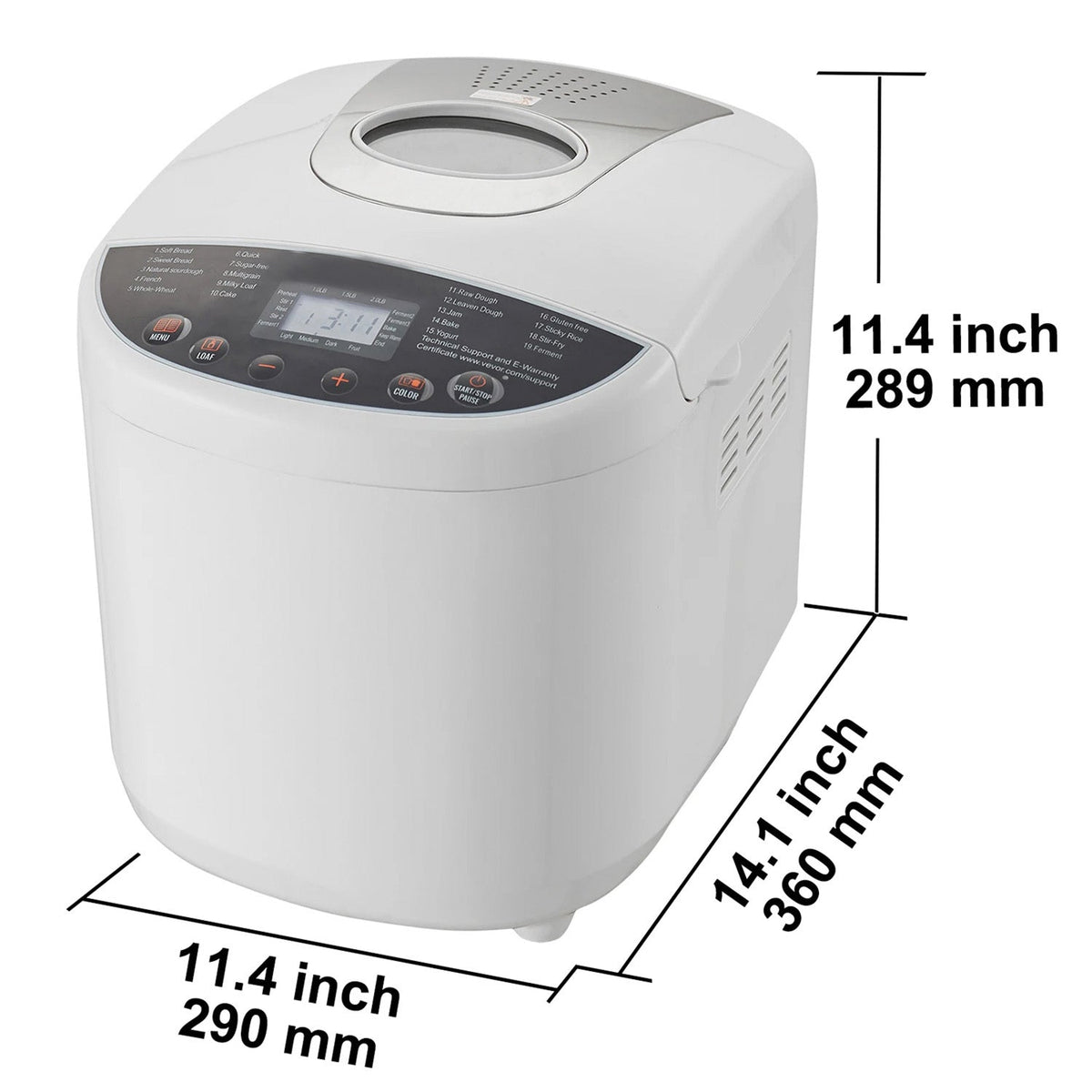 LoafyBake Automatic Bread Maker with 15 Programs