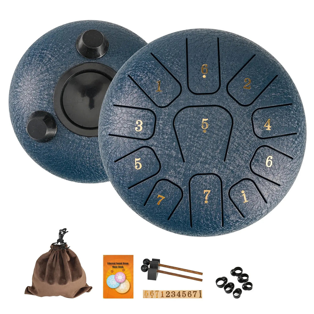 LunaRissi 11-Note Steel Tongue Drum for Beginners & Meditation