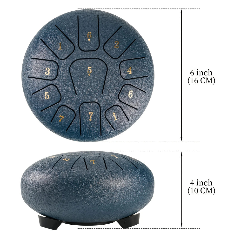 LunaRissi 11-Note Steel Tongue Drum for Beginners & Meditation