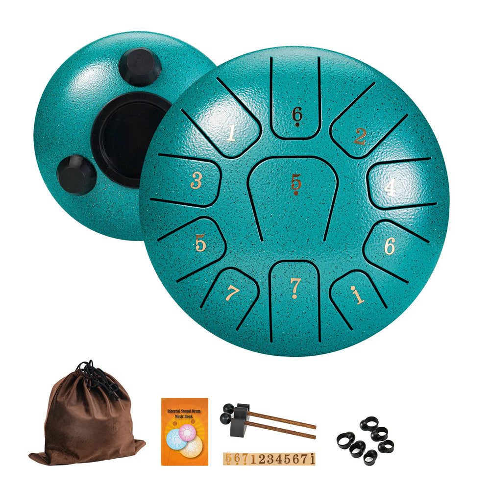 LunaRissi 11-Note Steel Tongue Drum for Beginners & Meditation