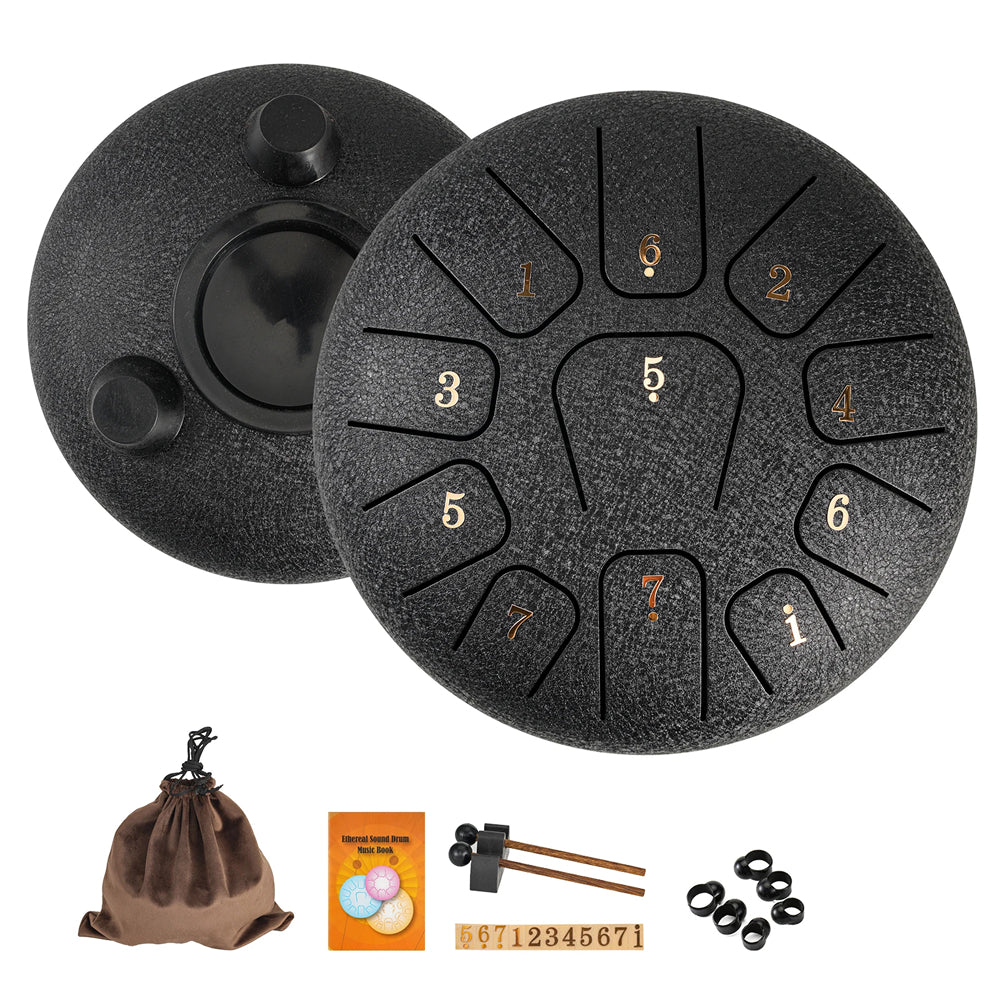 LunaRissi 11-Note Steel Tongue Drum for Beginners & Meditation