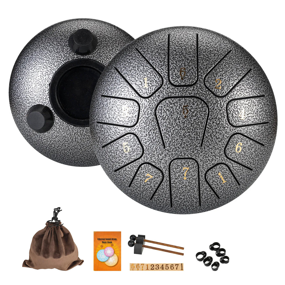 LunaRissi 11-Note Steel Tongue Drum for Beginners & Meditation