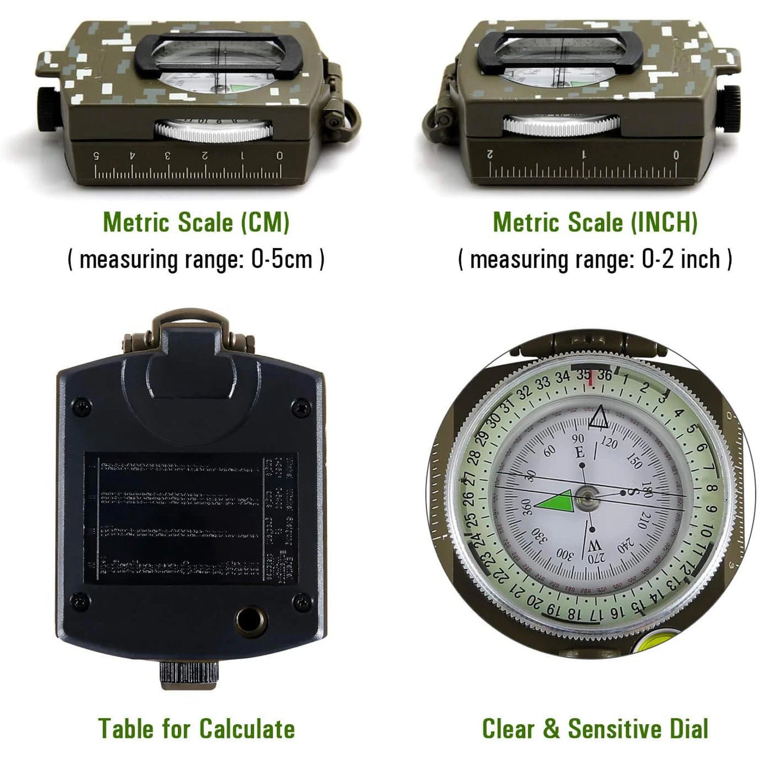 MagiNoxu Professional Waterproof Survival Compass for Navigation