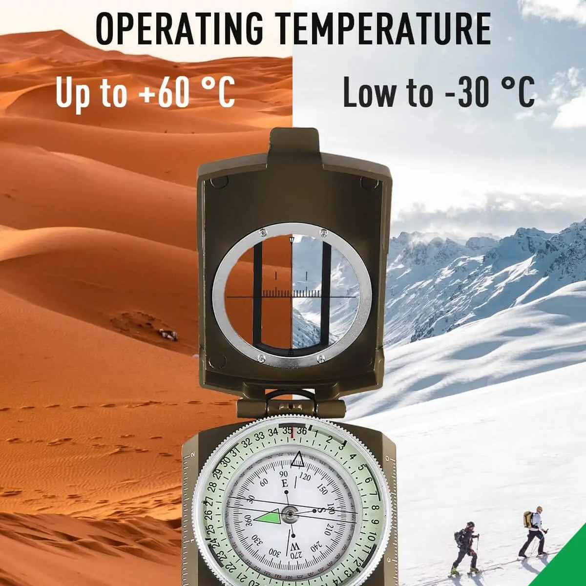 MagiNoxu Professional Waterproof Survival Compass for Navigation