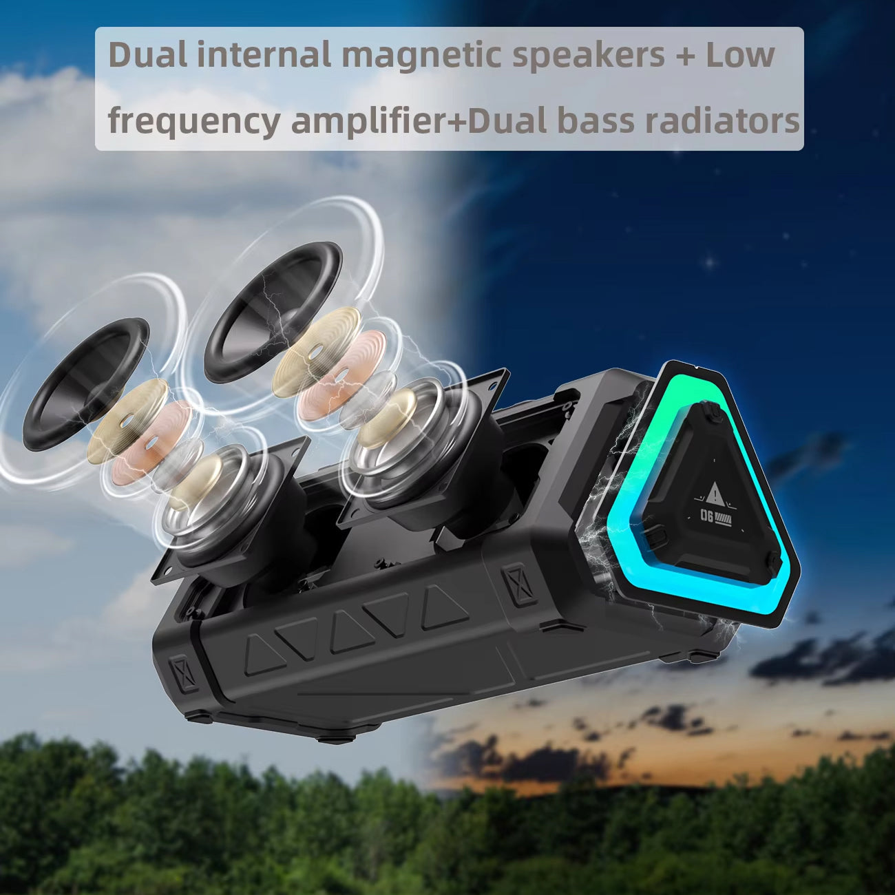 MeloxDyne IP67 Waterproof Outdoor Bluetooth Speaker with 24H Battery