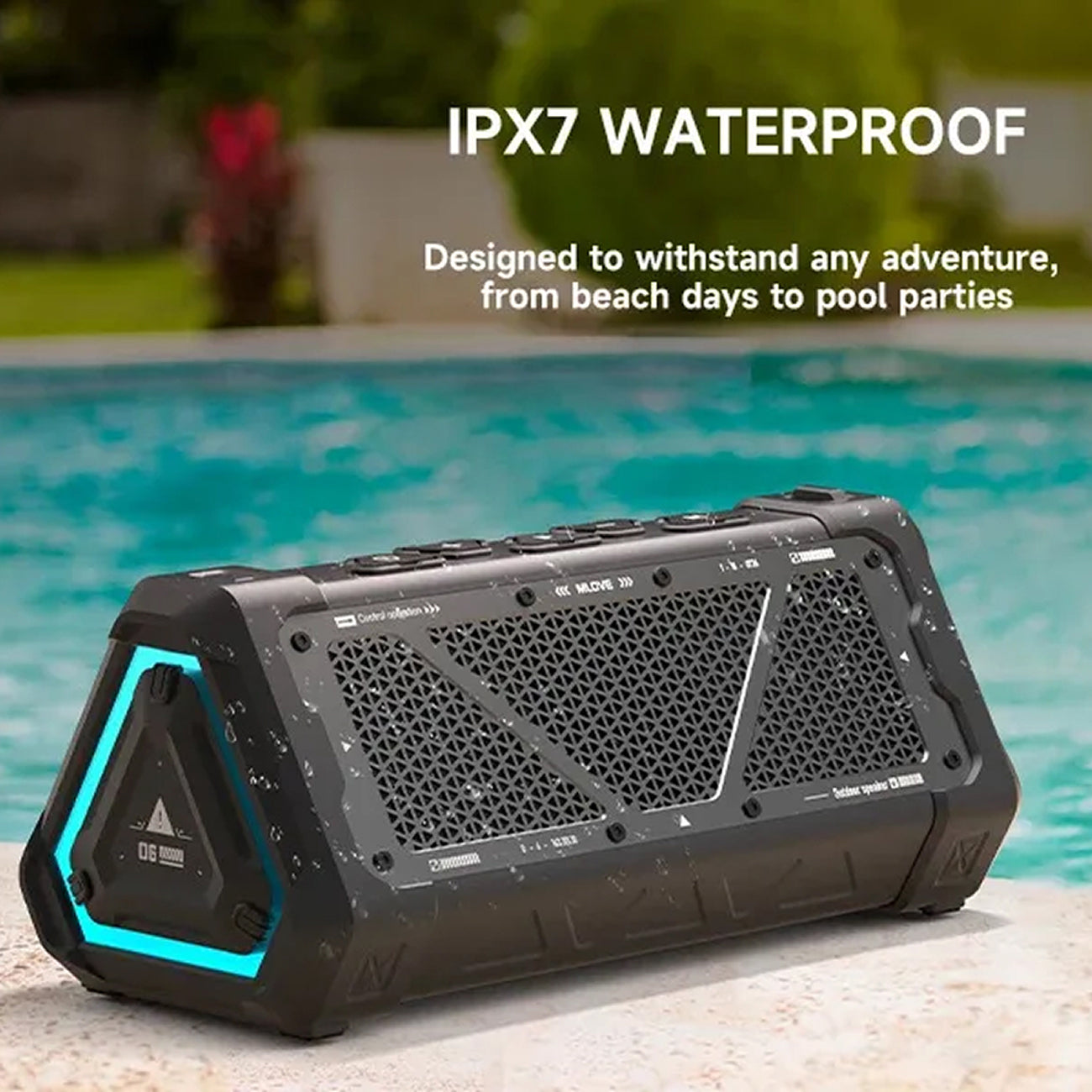MeloxDyne IP67 Waterproof Outdoor Bluetooth Speaker with 24H Battery