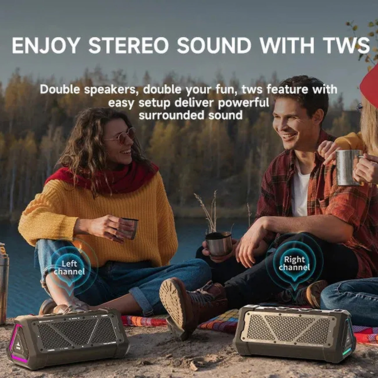 MeloxDyne IP67 Waterproof Outdoor Bluetooth Speaker with 24H Battery