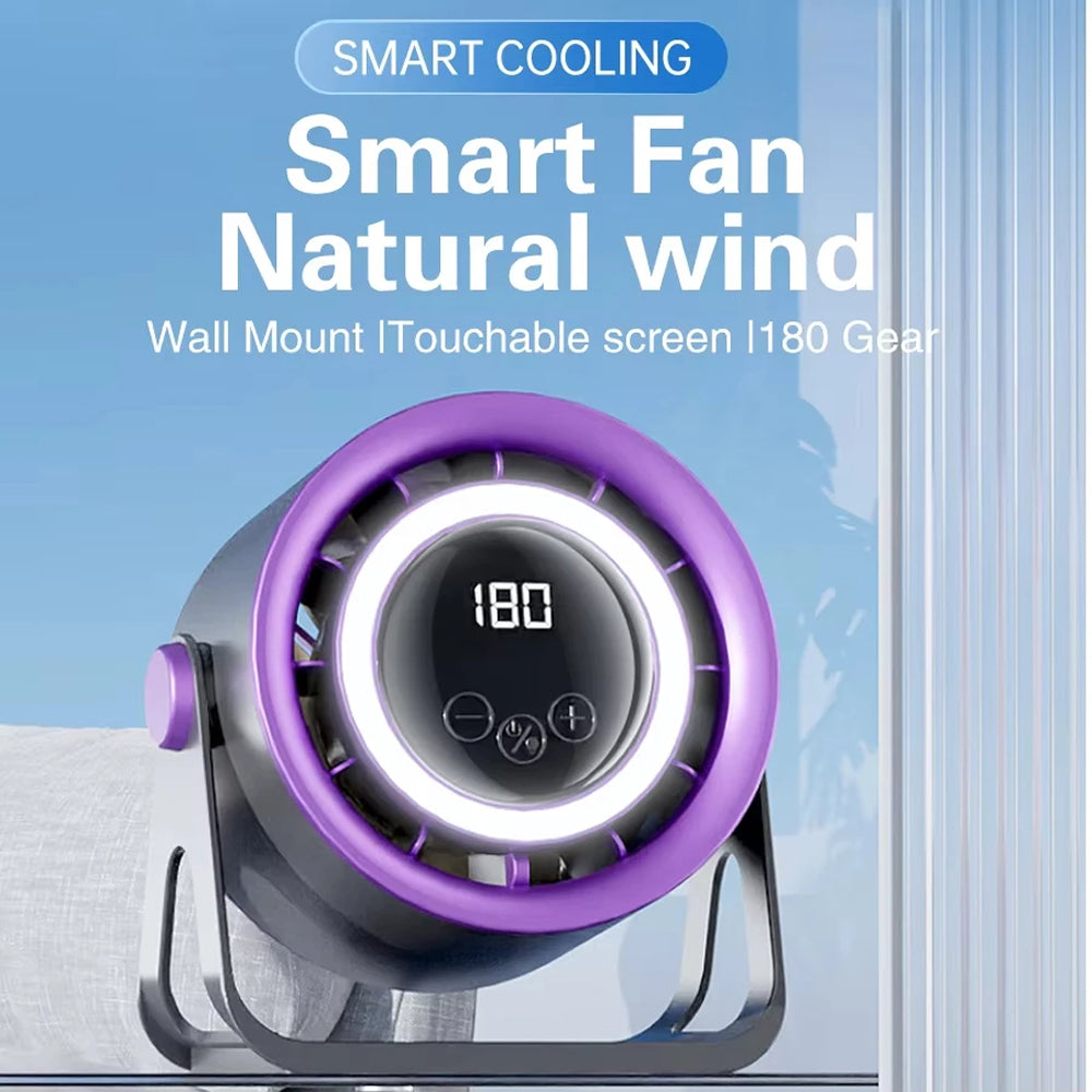 MinyKool Bladeless Desk Fan with 180 Stepless Speeds