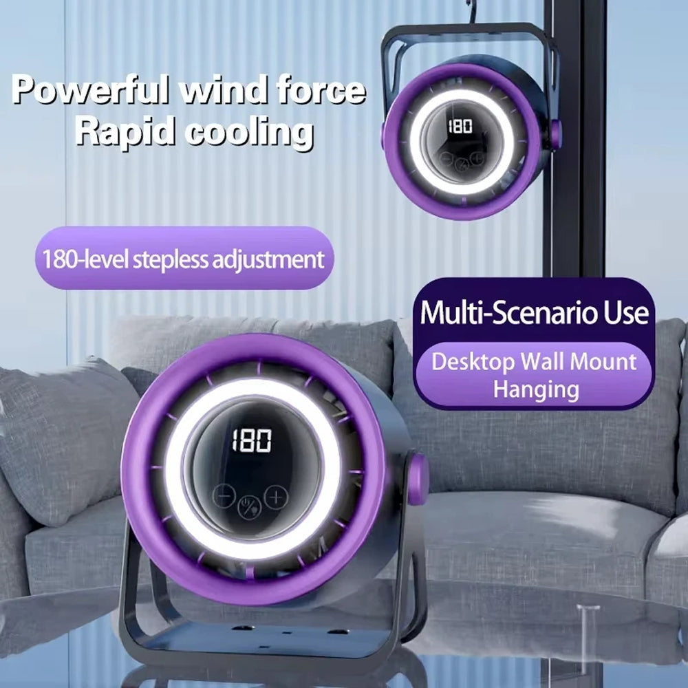 MinyKool Bladeless Desk Fan with 180 Stepless Speeds