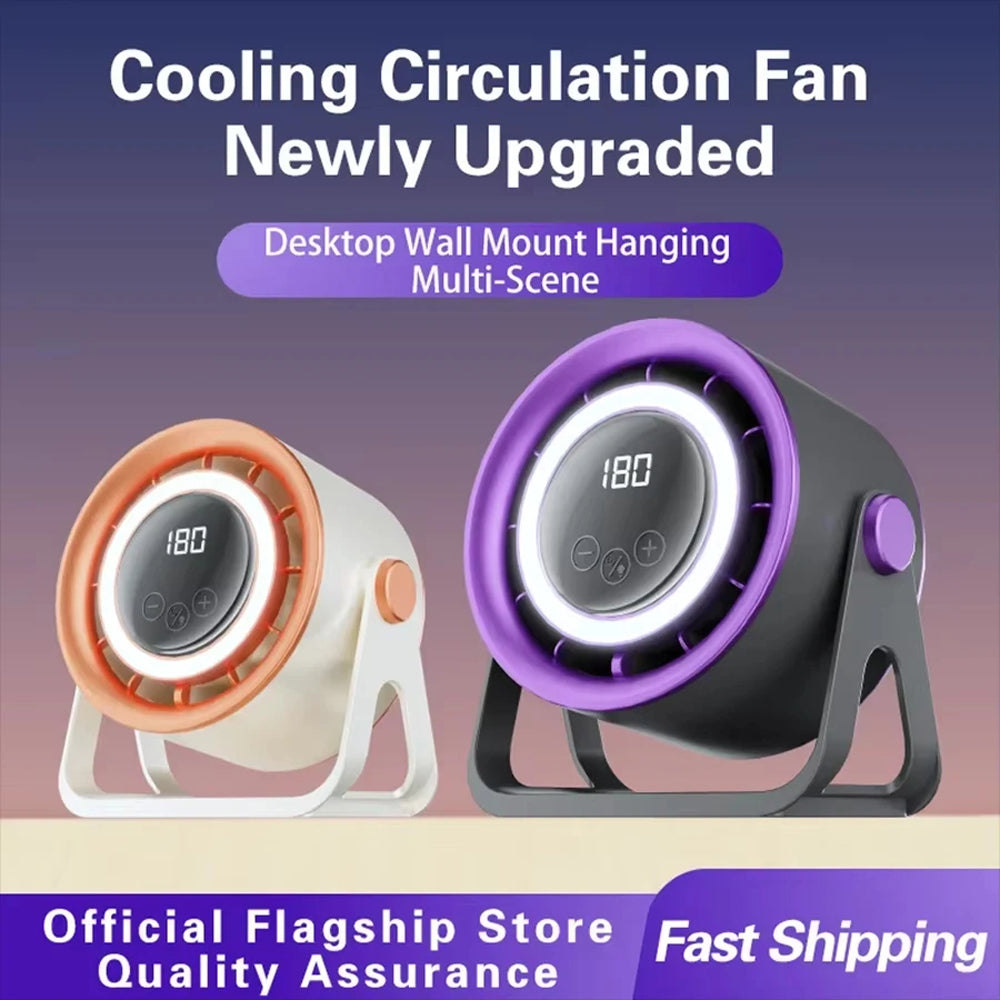 MinyKool Bladeless Desk Fan with 180 Stepless Speeds